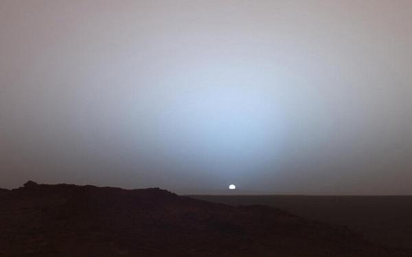 غروب تماشایی خورشید در مریخ